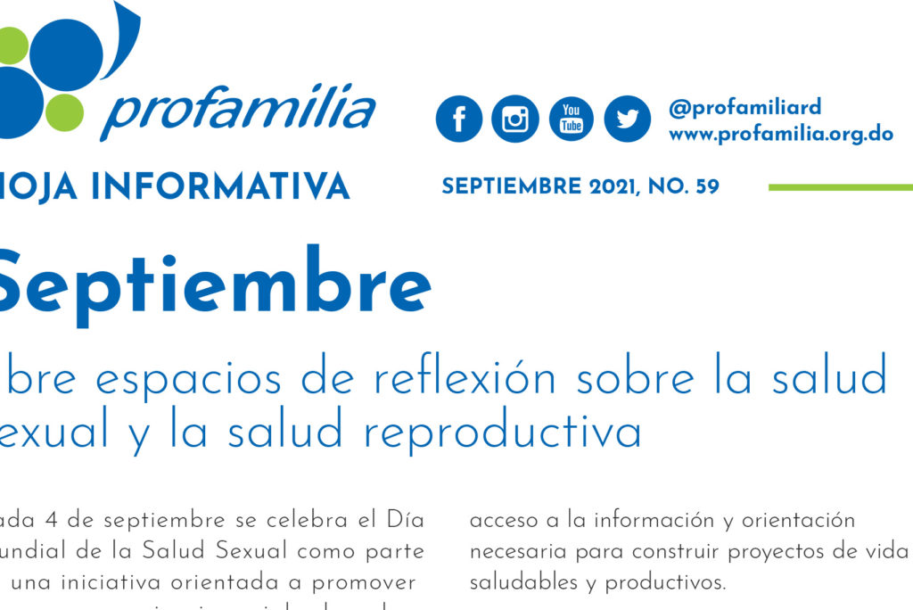 Septiembre abre espacios de reflexión sobre la salud sexual y la salud reproductiva: Hoja informativa 59